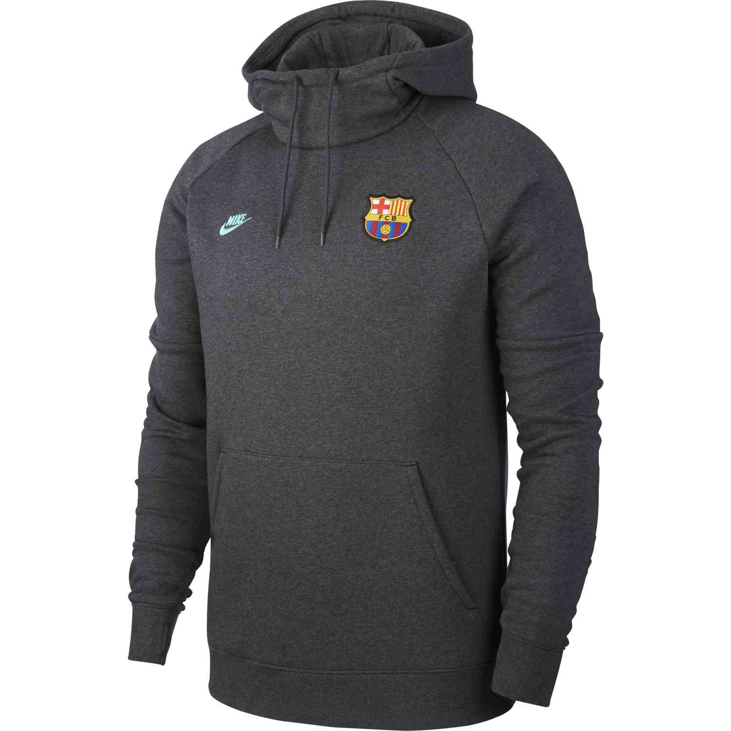 Nike Barcelona Pullover Fleece Hoodie - Grey/Cabana - SoccerPro