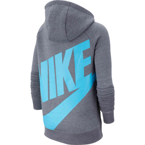 Kids Nike Tottenham Pullover Fleece Hoodie – Flint Grey/Dark Grey/Blue Fury