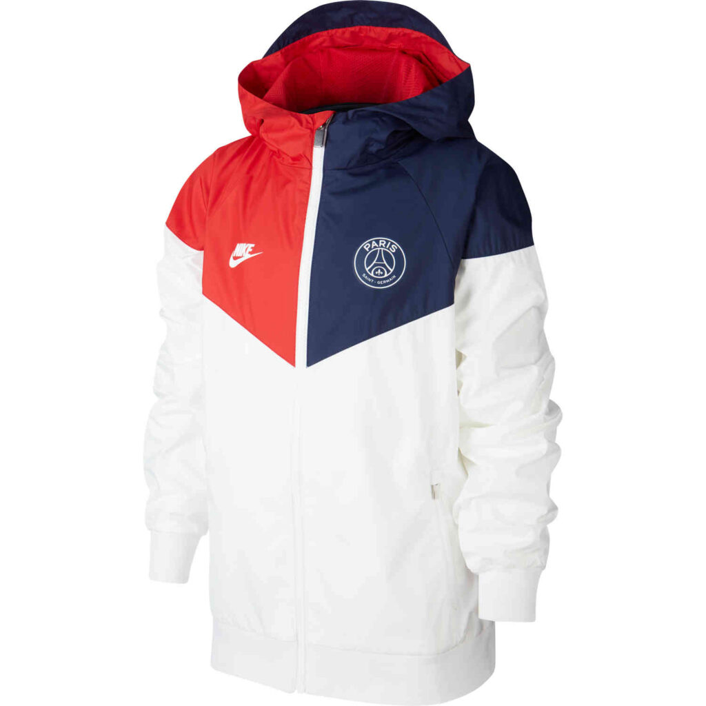 Kids Nike PSG Woven Windrunner Jacket - White/Midnight Navy/University ...