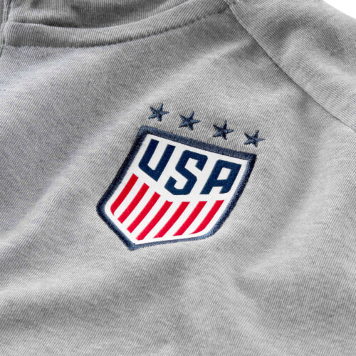 Womens Nike USA Pullover Hoodie – Dark Grey Heather/Matte Silver/Loyal Blue
