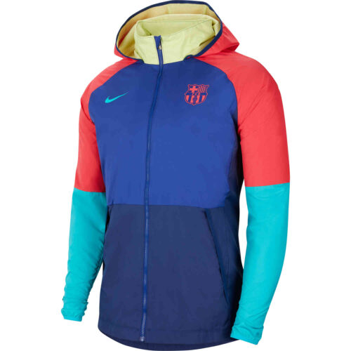 Nike Barcelona AWF LTE Graphic Jacket – Deep Royal Blue/Blue Void/Light Fusion Red/Oracle Aqua