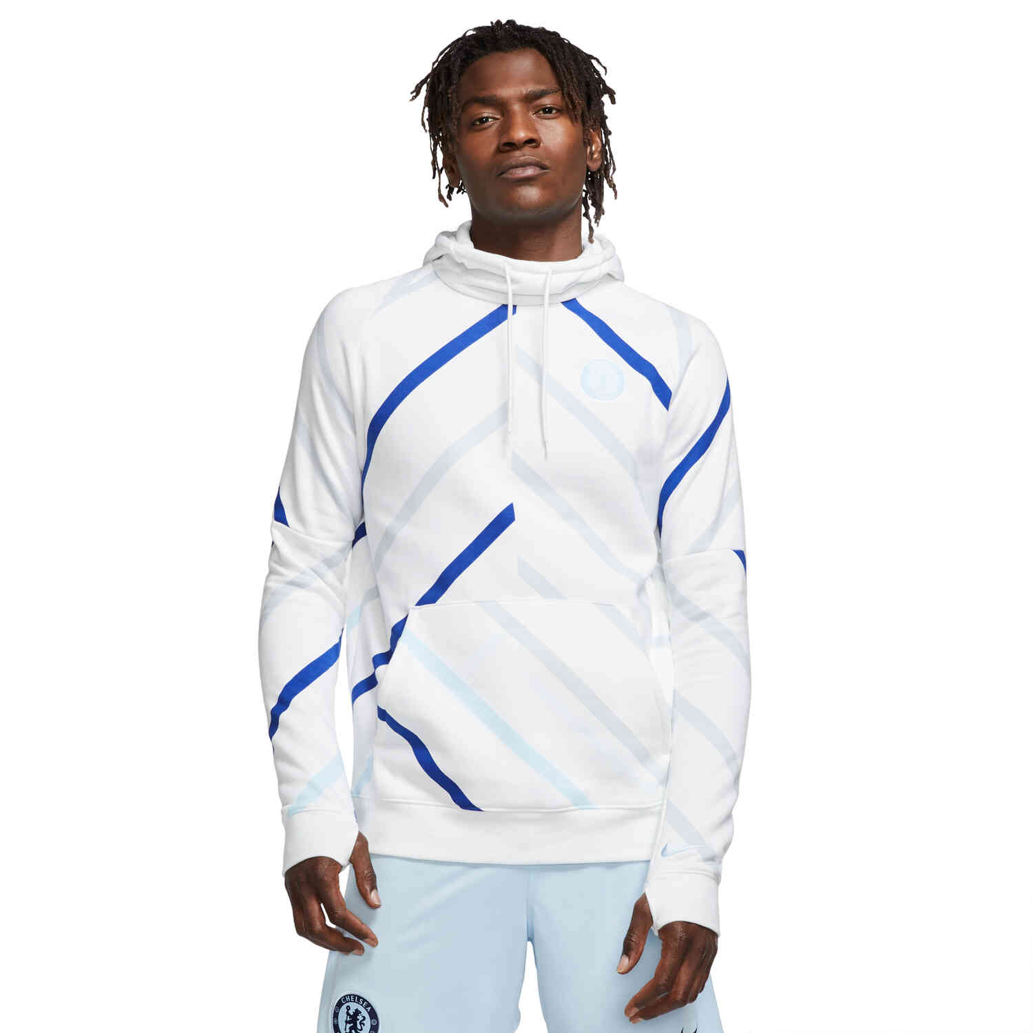 Nike Chelsea Lifesytle Fleece Pullover - White/Cobalt -
