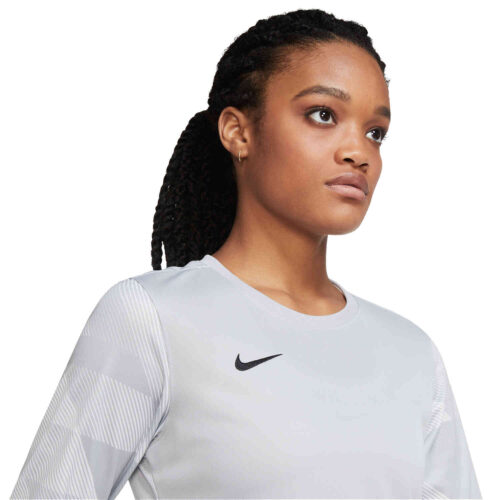 Womens Nike Park IV Team Goalkeeper Jersey – Wolf Grey & White with Black