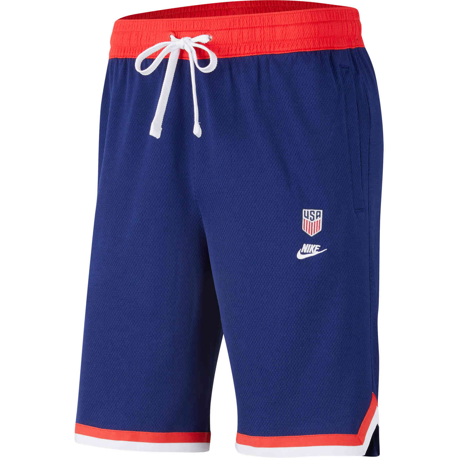 blue red and white nike shorts