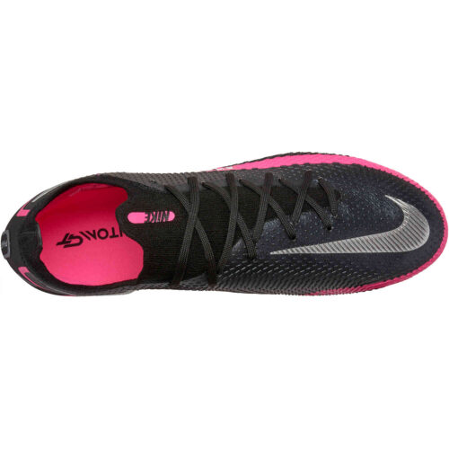 Nike Phantom GT Elite FG – Black & Metallic Silver with Pink Blast