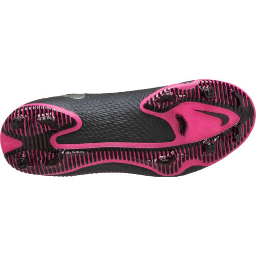 Kids Nike Phantom GT Elite FG – Black & Metallic Silver with Pink Blast
