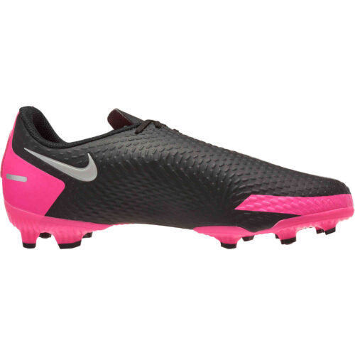 Kids Nike Phantom GT Academy FG – Black & Metallic Silver with Pink Blast