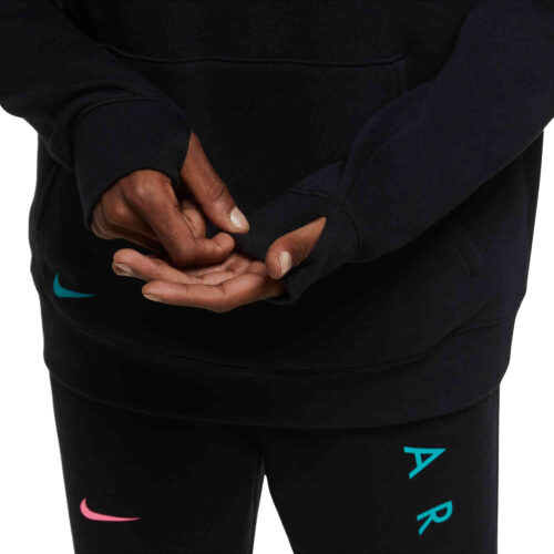 Nike Barcelona Fleece Pullover Hoodie – Black/New Green/Pink Beam
