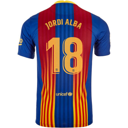 2020/21 Kids Nike Jordi Alba Barcelona El Clasico Jersey