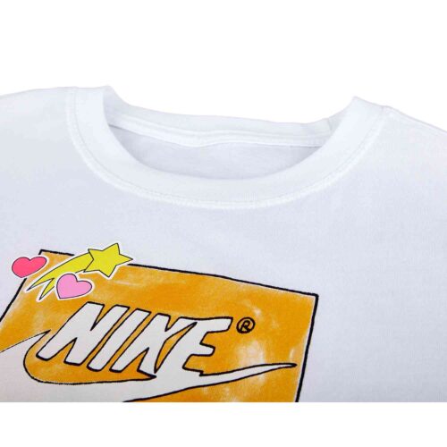 Girls Nike “Nike Girl” Droptail Tee – White/Black