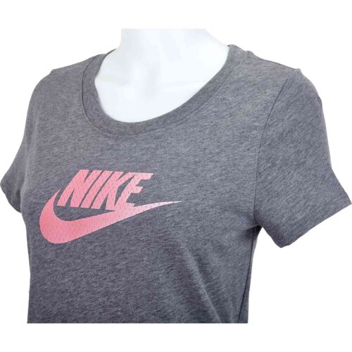 Girls Nike Futura Scoop Tee – Carbon Heather/Pink Gaze
