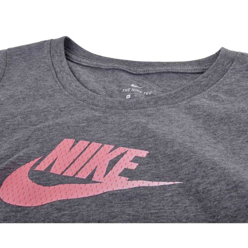 Girls Nike Futura Scoop Tee – Carbon Heather/Pink Gaze