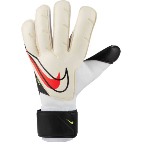 Nike Grip3 Goalkeeper Gloves – White & Black with Bright Crimson