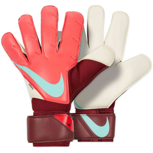 Nike Grip3 Goalkeeper Gloves – Siren Red & Team Red with Dynamic Blue