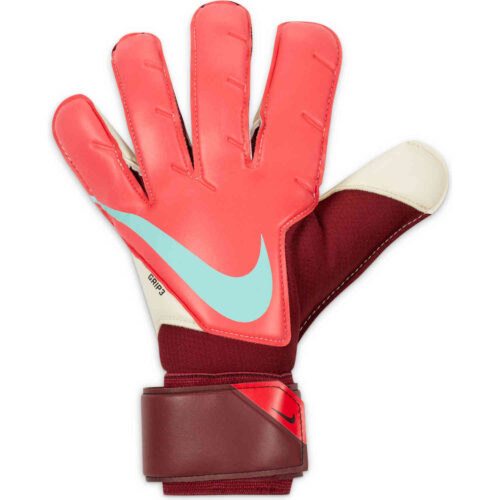Nike Grip3 Goalkeeper Gloves – Siren Red & Team Red with Dynamic Blue