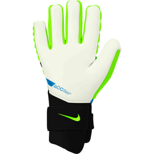 Nike Phantom Elite Goalkeeper Gloves – Volt & White with Blackened Blue