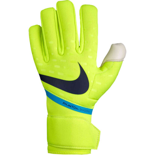 Nike Phantom Shadow Goalkeeper Gloves – Volt & White with Blackened Blue