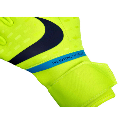 Nike Phantom Shadow Goalkeeper Gloves – Volt & White with Blackened Blue