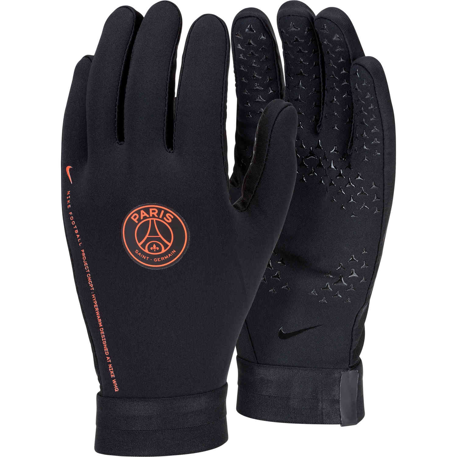 Nike x Jordan PSG Hyperwarm Player Gloves - Black/Infrared - SoccerPro