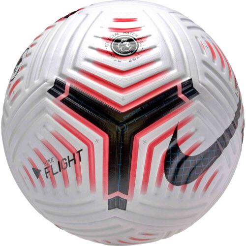 Nike Premier League Flight Official Match Soccer Ball – White & Laser Crimson with Black