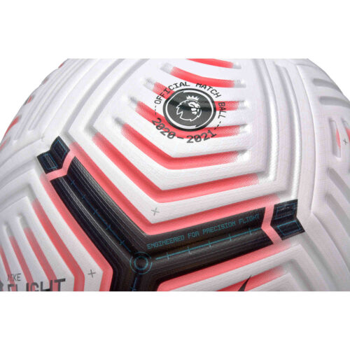 Nike Premier League Flight Official Match Soccer Ball – White & Laser Crimson with Black