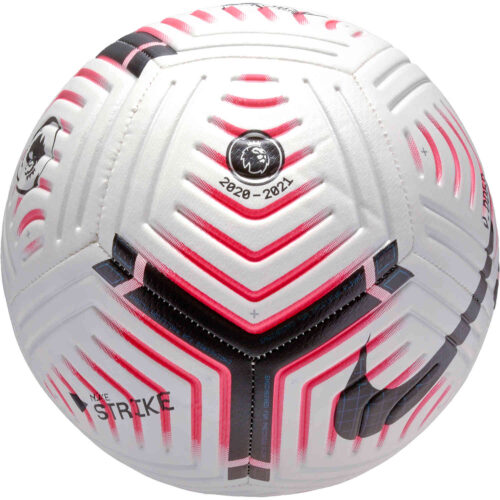 Nike Premier League Strike Soccer Ball – White & Laser Crimson with Black