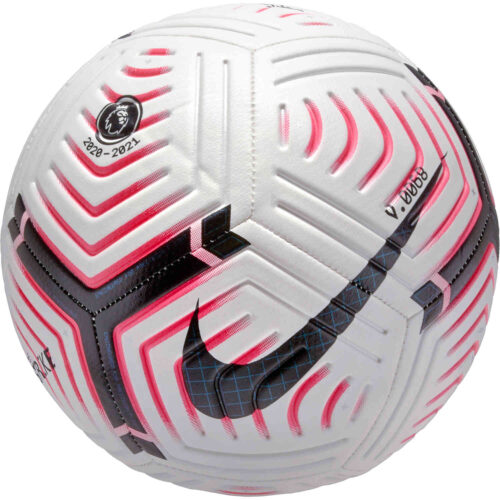 Nike Premier League Strike Soccer Ball – White & Laser Crimson with Black