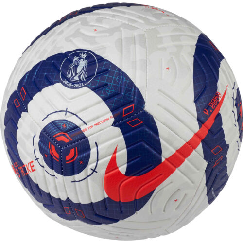 Nike Premier League Strike Soccer Ball – White & Blue with Laser Crimson