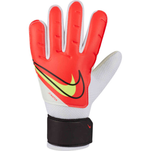 Kids Nike Match Goalkeeper Gloves – Bright Crimson & Black with Volt