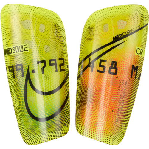 Nike M Series Mercurial Lite Shin Guards – Lemon Venom & Total Orange with Black