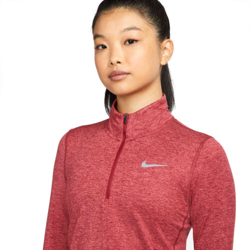 Womens Nike Element 1/2 zip Training Top – Pomegranate/Archaeo Pink/Reflective Silv