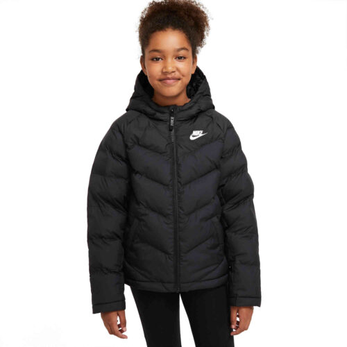 Kids Nike Sportswear Synthetic Fill Jacket – Black/Black/Black/White