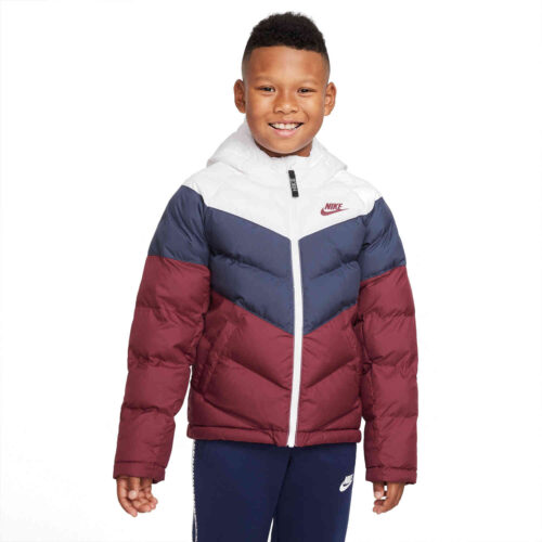Kids Nike Sportswear Synthetic Fill Jacket – White/Thunder Blue/Dark Beetroot