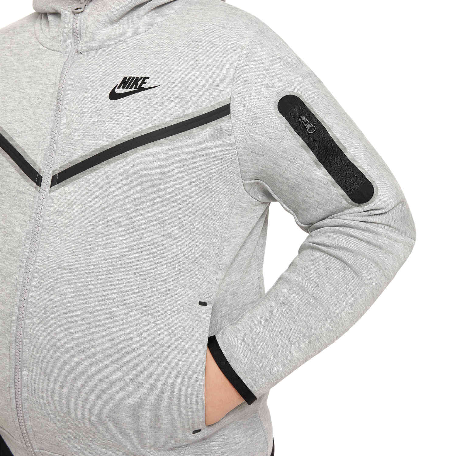 Kids Nike Sportswear Tech Fleece Full-zip Hoodie - Dk Grey Heather ...