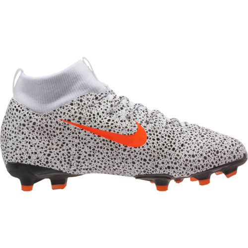 Kids Nike CR7 Mercurial Superfly 7 Academy FG – White & Total Orange with Black