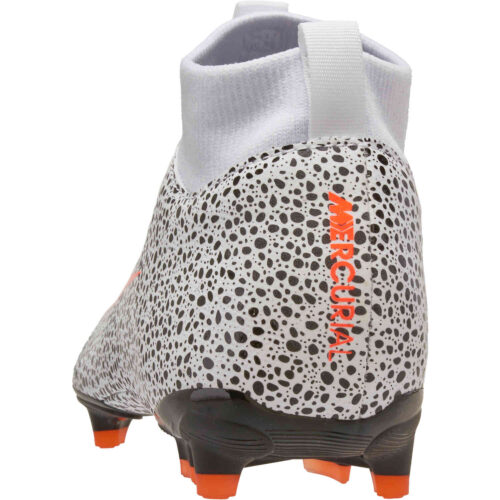 Kids Nike CR7 Mercurial Superfly 7 Academy FG – White & Total Orange with Black