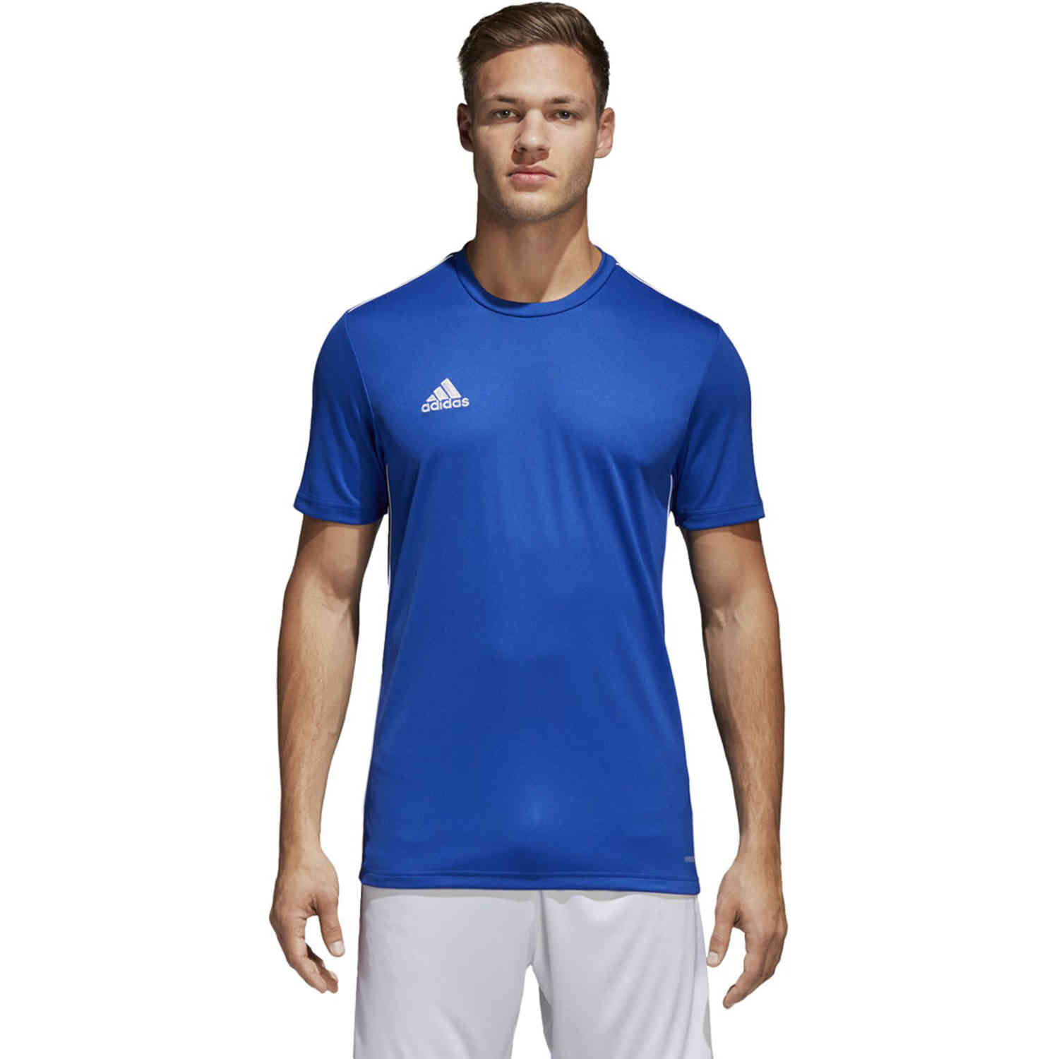 adidas Core 18 Training Jersey - Bold Blue/White - SoccerPro