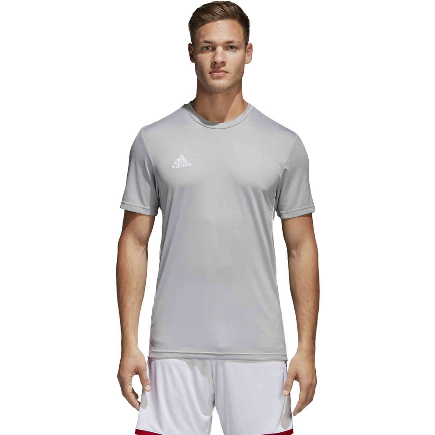 adidas Core 18 Training Jersey - Stone/White - SoccerPro