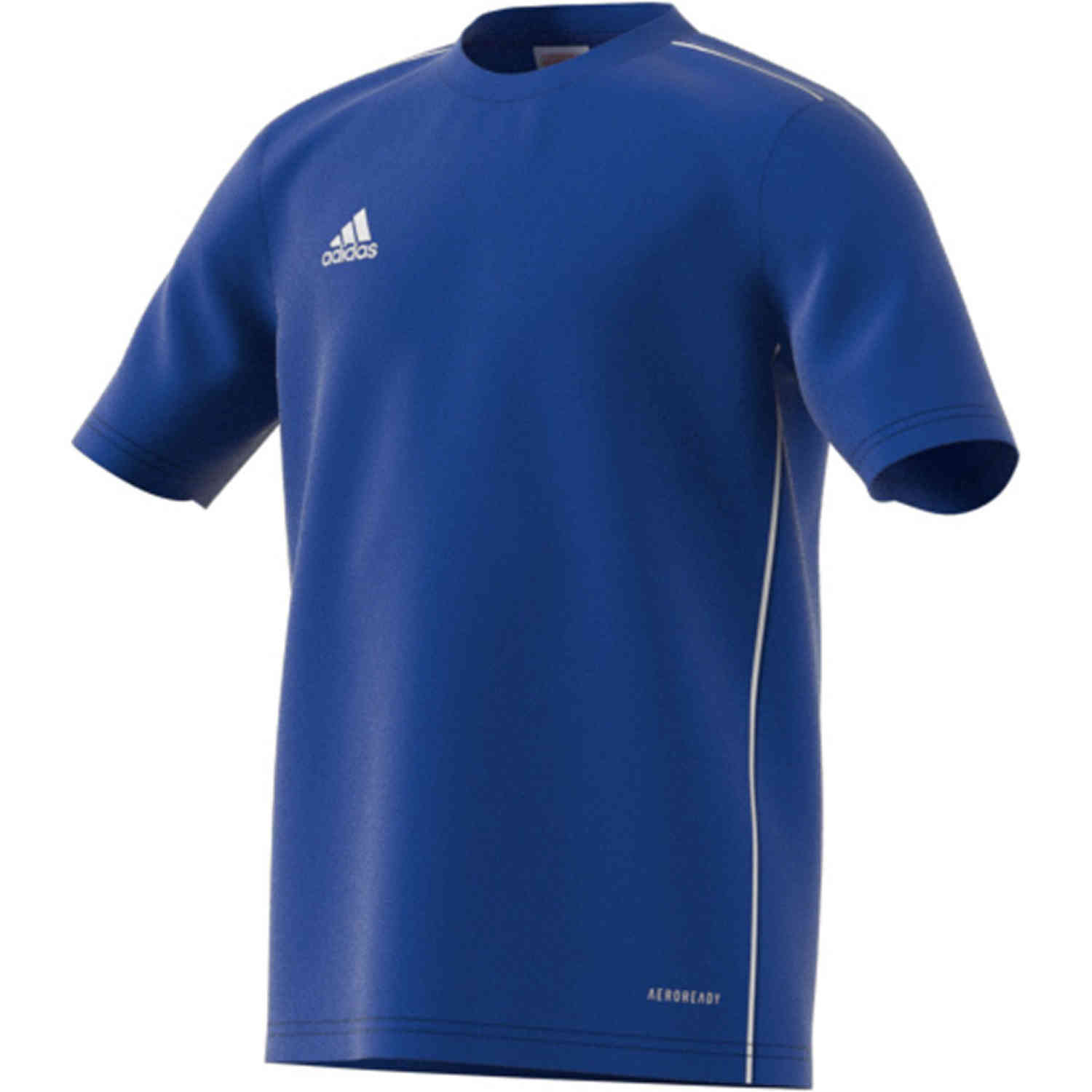 Kids adidas Core 18 Training Jersey - Bold Blue/White - SoccerPro