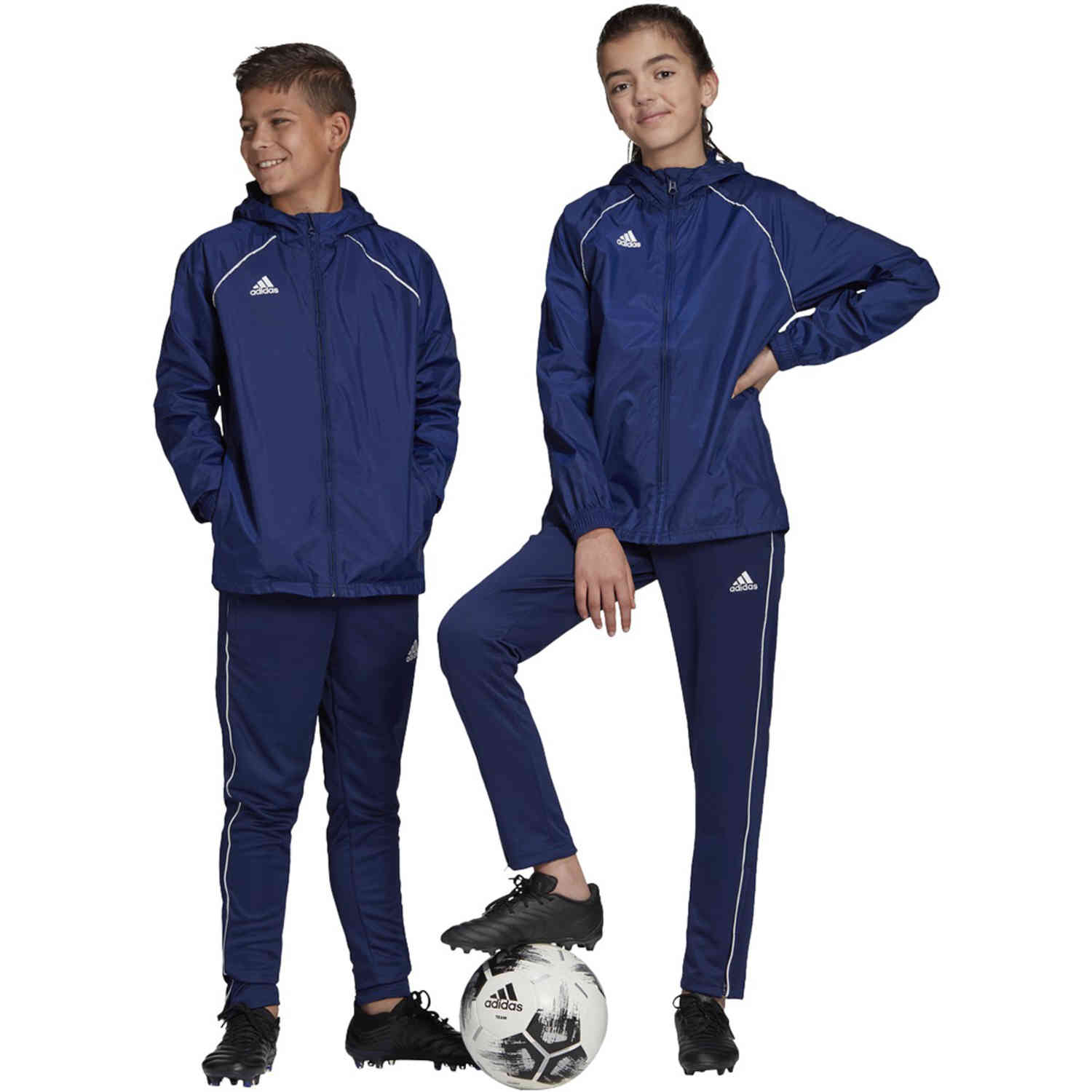 Naar spreiding blozen Kids adidas Core 18 Training Shorts - Dark Blue/White - SoccerPro