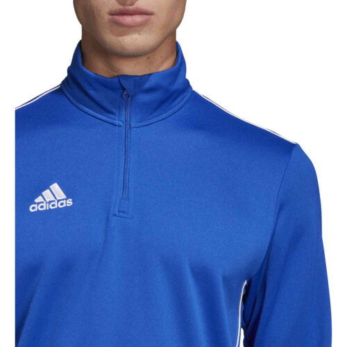 adidas Core 18 1/4 zip Training Top – Bold Blue/White