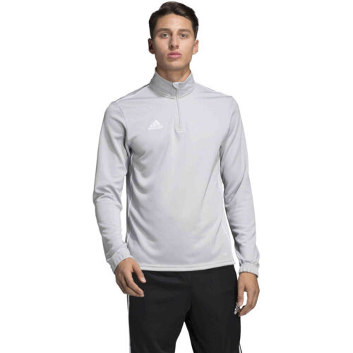 adidas Core 18 1/4 zip Training Top – Stone/White