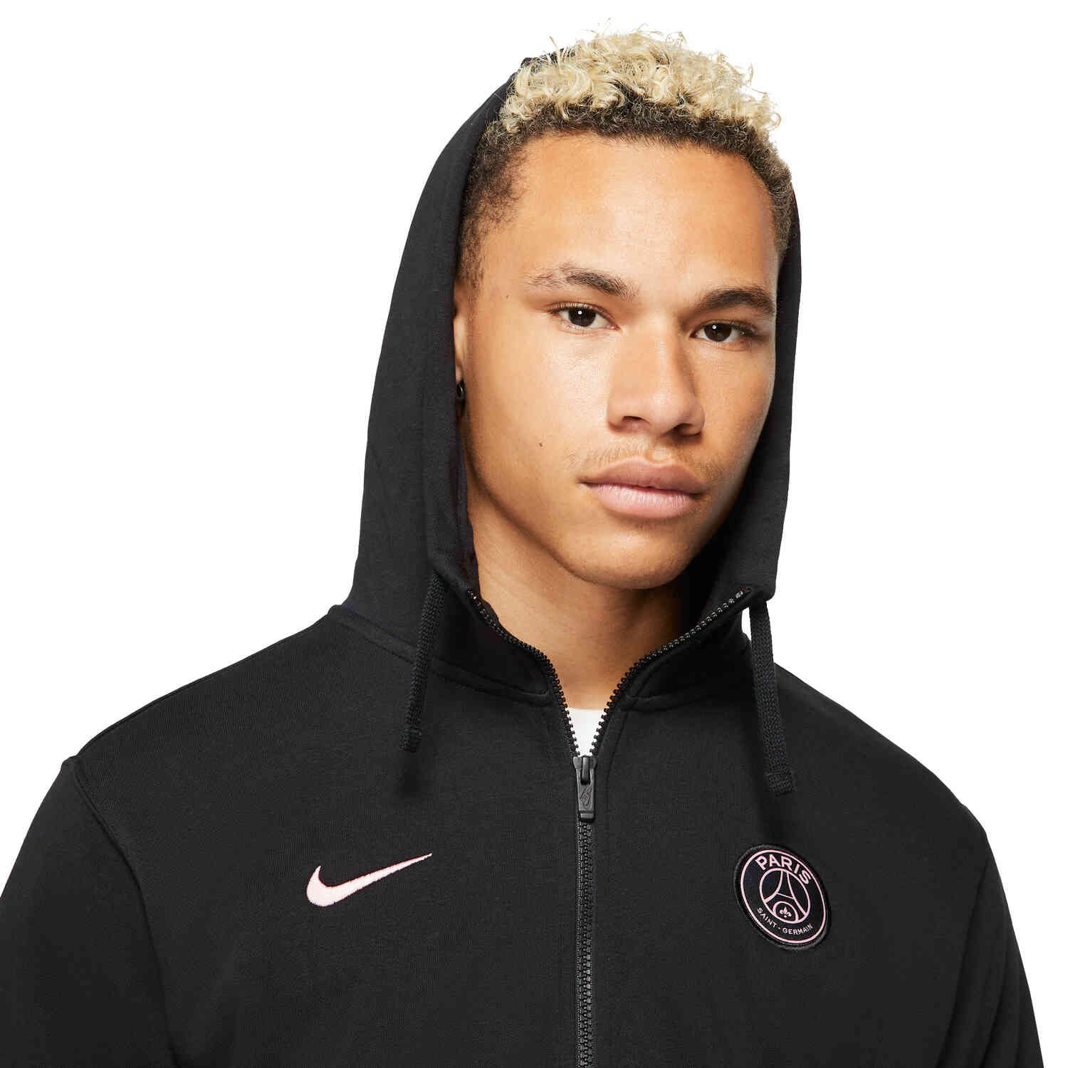 Nike PSG NSW Full-zip Lifestyle Hoodie - Black/Arctic Punch - SoccerPro