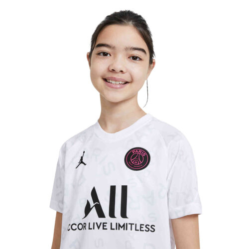 Kids Nike PSG Pre-Match Top – White/Black