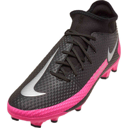 Nike Phantom GT DF Academy FG – Black & Metallic Silver with Pink Blast