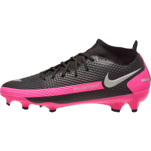 Nike Phantom GT DF Academy FG – Black & Metallic Silver with Pink Blast