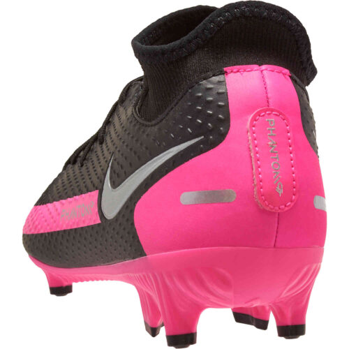 Nike Phantom GT DF Academy FG – Black & Metallic Silver with Pink Blast