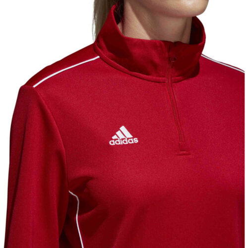 Womens adidas Core 18 1/4 zip Training Top – Power Red/White