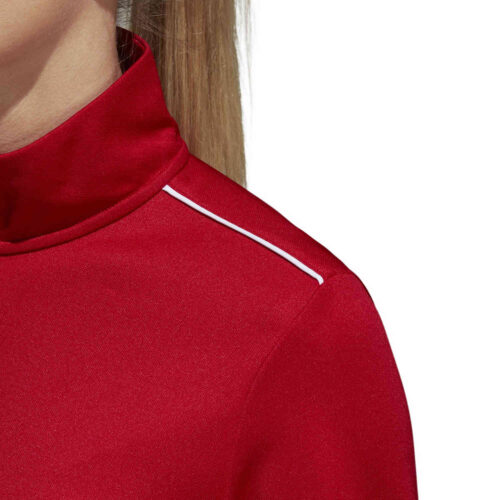 Womens adidas Core 18 1/4 zip Training Top – Power Red/White