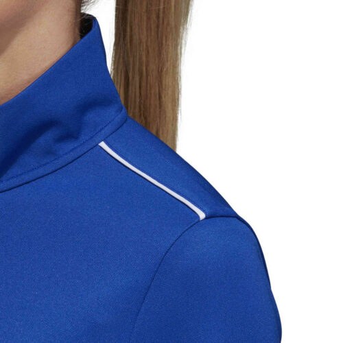 Womens adidas Core 18 1/4 zip Training Top – Bold Blue/White